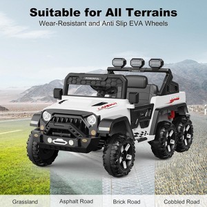 Coucheta 24V Kids Power Wheels Truck, 6-Wheel All-Terrain Ride-On Car with Parent Remote Control, 3 Speeds, Bluetooth Music - 1 of 4