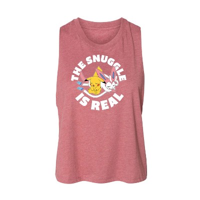 Women's - Pokémon - The Snuggle Is Real Pikachu And Sylveon Graphic Racerback Tank