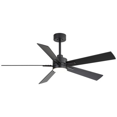 Airsurfer 52" Ceiling Fan with 3 Colors LED Light,Black Ceiling Fan with 5 Plywood Blades,6 Speeds Motor & Memory Function,Remote Control Included