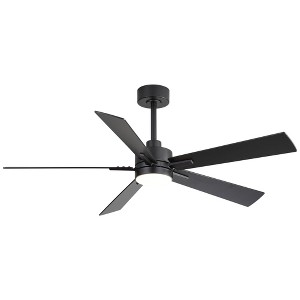 Airsurfer 52" Ceiling Fan with 3 Colors LED Light,Black Ceiling Fan with 5 Plywood Blades,6 Speeds Motor & Memory Function,Remote Control Included - 1 of 2