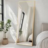 FURNIinspire Full Length Mirrors Rectangle Full Body Floor Mirror, Wall Mounted Hanging Mirror With Stand For Bedroom, Dressing Room, Gold, 26"*71" - 2 of 4