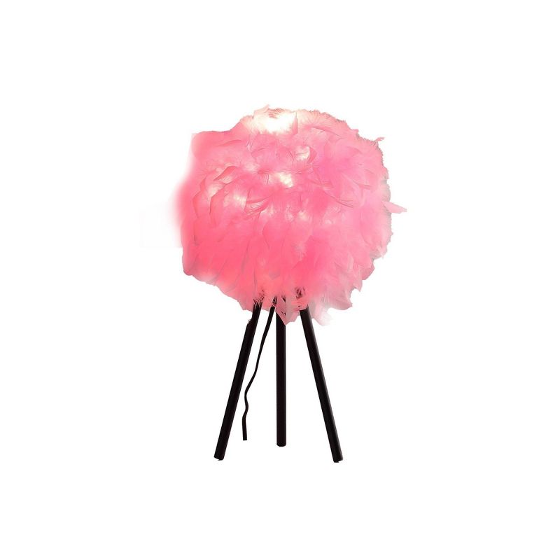 20.5&#34; Hot Pink Feather Shade Tripod Modern Metal Table Lamp - Ore International, 2 of 5