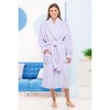ADR Women's Plush Robe, Women's Plush Bathrobe, Fuzzy Pink Purple Comfy Robe Woman - 3 of 4