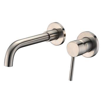 Sumerain Wall Mount Bathroom Faucet Brushed Nickel,Single Handle with Brass Rough-in Valve