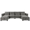 Modular Convertible Sofa with 2 Storage Ottomans, U-Shaped Oversized Sofa Set, Free Configuration Sectional Couch for Living Room-Maison Boucle - 4 of 4