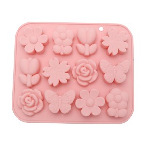 Unique Bargains Candy Making Moulds 12-Cavity Flower Butterfly Candy Mould Hand Wash 6.77"x5.67"x0.75" 1 Pc - 1 of 4
