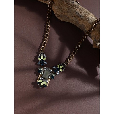 SOHI Women's Multicolour Party Stone Statement Necklace