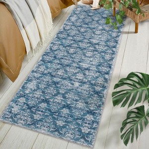 Area Rugs Floral Printed Indoor Mat Soft Non Slip Low Pile Washable Rug Modern Rug for Living Room - 1 of 4