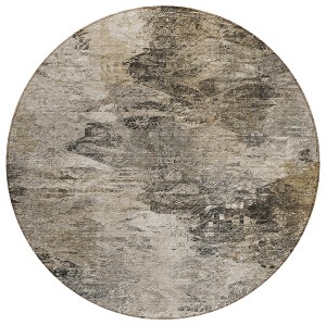 Taupe Beige And Brown Abstract Washable Indoor Outdoor Area Rug - 1 of 4