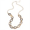 Leopard Print Necklace, Tortoise Acrylic & Metal Link Choker Collar for Women - 2 of 4