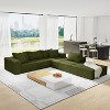 TiramisuBest 132" Modular L-Shaped Upholstered Sectional Sofa Set w/ 6 Pillows & Free Combination for Living Room & Bedroom,Green - 3 of 4