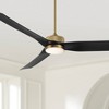 Casa Vieja 60" Montage Modern Indoor Outdoor Ceiling Fan 3 Blade LED Light Remote Control Soft Brass Finish Black Blades Bedroom Patio Damp Rated - 2 of 4