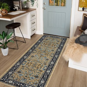 Area Rugs Floral Rug Non Slip Large Living Room Rug Washable Vintage Bohemian Soft Carpet for Bedroom Home Office - 1 of 4
