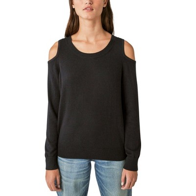 Lucky Brand Womens Cold Shoulder Tunic Sweater