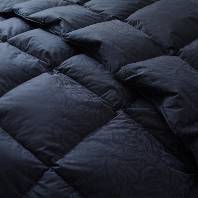Twin Black Cotton Goose Down Comforter