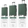 Gulches 3 Piece Hardshell Luggage Set ABS Lightweight Durable with Double Spinner Wheels 20 24 28inch Green for Family Travel Weekend Getaways - 3 of 4