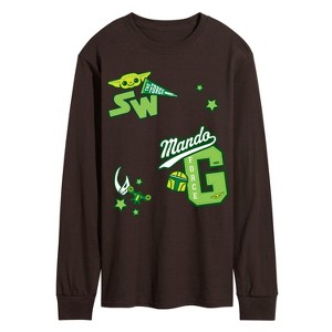 Men's - Star Wars - The Mandalorian Mando Letterman Long Sleeve Graphic T-Shirt - 1 of 2