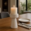 Modern Taper and Pillar Candle Holders for Home Decor - Decorative Candle Stick Holder for Table Centerpieces or Living Room - White - 3 of 4