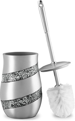 Creative Scents White Toilet Brush Set - Bathroom Toilet Bowl Brush And  Holder - Decorative Toilet Cleaner Brush, Cute Covered L