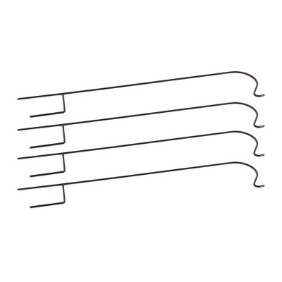 Ashman Black 65-Inch Steel Shepherd Hook for Outdoor Decor, 4 Pack