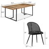 9-piece Dining Table Set for 8, 79'' Rectangle Table with 8 Boucle Fabric Rattan Backrest Chair for Dining Room, Indoor Furniture - Maison Boucle - 3 of 4