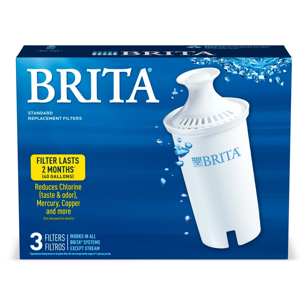 Brita Replacement Water Filters for Brita Water Pitchers and Dispensers - 3ct -  10997229