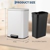Commercial Stainless Steel Trash Can with Soft-Close Lid & Foot Pedal, Fingerprint-Proof Kitchen Waste Bin for Home, Office, Restaurant - 2 of 4