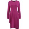 Hobemty Women's Faux Wrap Ruffle V Neck Pleated Front Wear to Work Pencil Dress - 2 of 4