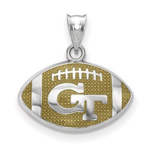Black Bow Jewelry Sterling Silver Georgia Tech Yellow Jackets NCAA Pendant - 1 of 3