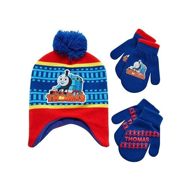 Thomas The Train Boys Winter Beanie Hat & 2 Pair Mittens Set, Toddler Age 2-4, 1 of 9