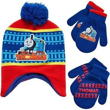 Thomas The Train Boys Winter Beanie Hat & 2 Pair Mittens Set, Toddler Age 2-4