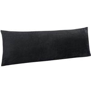 Zippered Velvet Body Pillowcase, Super Soft and Cozy Luxury Fuzzy Flannel Body Pillow Cover - NTBAY - 1 of 3