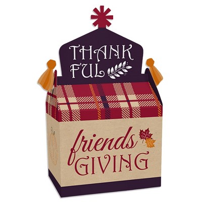 Big Dot of Happiness Friends Thanksgiving Feast - Treat Box Party Favors - Friendsgiving Party Goodie Gable Boxes - Set of 12