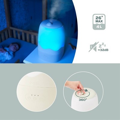 White BPA-Free Ultrasonic Humidifier with Night Light