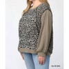 Women's Leopard And Ditsy Mixed Print Dolman Top - GiGiO - 2 of 3