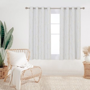 Deconovo Gold Line 52 Width Curtain Panel Pair (2 Panel) - 1 of 4