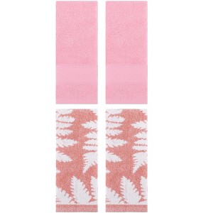 REGALWOVEN 4 Pcs Bathroom Decorative Cotton Soft Absorbent Sold Striped Hand Towel - 1 of 4