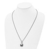 Black Bow Jewelry Mens Stainless Steel Antiqued & Polished Small Skull Necklace, 24 Inch - 2 of 4