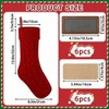 6 Pack Personalized Stockings 18in Large Knitted Christmas Hanging Decoration with Leather Patches Custom Name - 2 of 4
