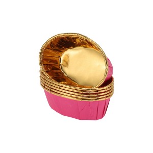 Unique Bargains Cupcake Liners Oval Cup Disposable Laminated Paper 3.74"x2.56"x1.18" 50 Pcs - 1 of 4