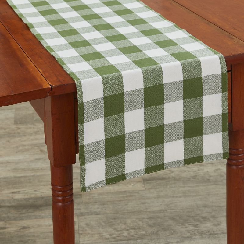 Park Designs Buffalo Check Backed Green Table Runner 13" x 36", 2 of 6