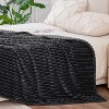 Attop Fleece Blanket King Size – 3D Ribbed Jacquard Soft and Warm Decorative Fuzzy Blankets – Cozy, Fluffy - 4 of 4