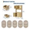 71" Tall Kitchen Pantry Cabinet, Rattan Cupboard Storage Cabinet with Microwave Stand, Freestanding Coffee Bar Floor Cabinet, Kitchen Hutch - 2 of 4