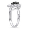 EVERLY JEWELRY |Sterling Silver 1/2 CT TW Black and White Diamond Heart Ring Black Rhodium Plated - 2 of 4