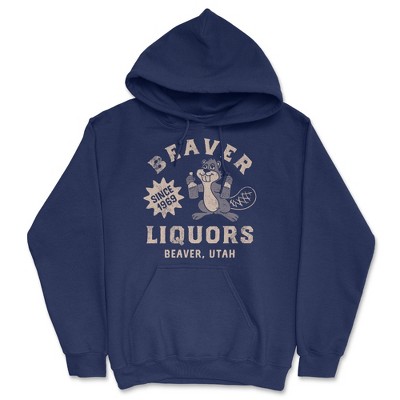Beaver Liquors Adult Hoodie Funny Sarcastic Drinking Graphic Novelty Hooded Sweatshirt - Crazy Dog Hoodie