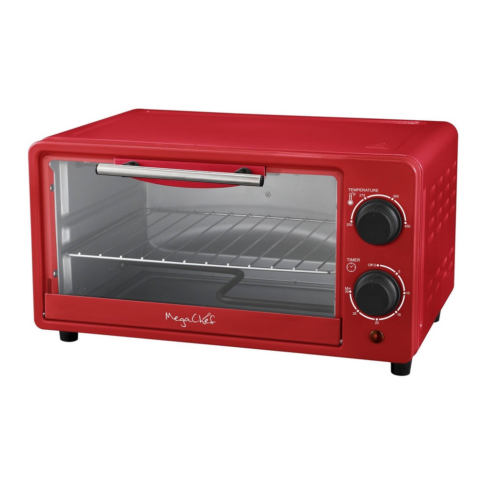 MegaChef 9L Electric Counter Top Toaster Oven in Candy Red
