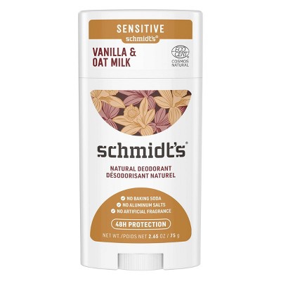 Schmidt's Vanilla + Oat Aluminum-Free Natural Sensitive Skin Deodorant Stick - 2.65oz