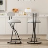 ChicFurnit Dining Chairs 2 PCS Round Bar Stools Bar Chairs Armless Velvet Barstools for Counter, Kitchen Island, White, 17.12"*14.96"*36.61" - 3 of 4