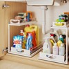 SKONYON 2 Packs Under Sink Organizer, 2 Tier Slide out Pull out Cabinet Organizer Shelf, Metal Sliding Organization Rack for Kitchen Bathroom Pantry - 2 of 4