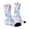 Floral Watercolor Women Printed Crew Socks Funny Funky Socks Soft Polyester Novelty Gifts for Artists Men - 3 of 4